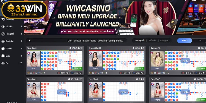 Sảnh WM Gaming 33WIN - Điểm Đến Hàng Đầu Cho Tín Đồ Casino 1 Khám phá sảnh WM Gaming 33WIN